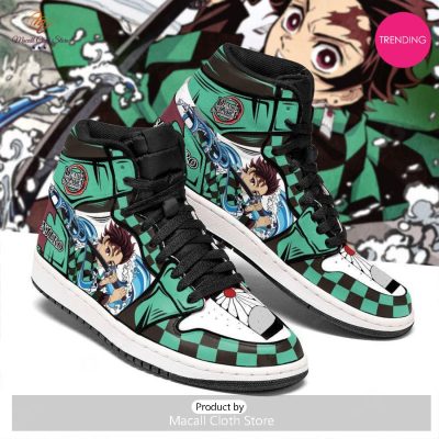 [TRENDING EDITION] Kimetsu No Yaiba Tanjiro Skill Water Breathing Air Jordan High Top Sneaker - soulcals