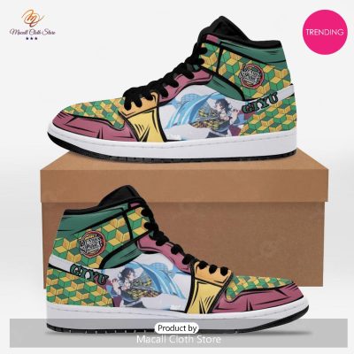 [TRENDING EDITION] Kimetsu No Yaiba Tomioka Giyu Skill Air Jordan High Top Sneaker - soulcals
