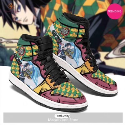 [TRENDING EDITION] Kimetsu No Yaiba Tomioka Giyu Skill Air Jordan High Top Sneaker - soulcals