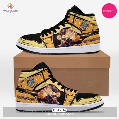 [TRENDING EDITION] Kimetsu No Yaiba Zenitsu Agatsuma Thunder Breathing Air Jordan High Top Sneaker - soulcals
