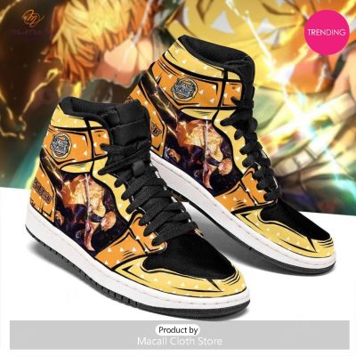 [TRENDING EDITION] Kimetsu No Yaiba Zenitsu Agatsuma Thunder Breathing Air Jordan High Top Sneaker - soulcals