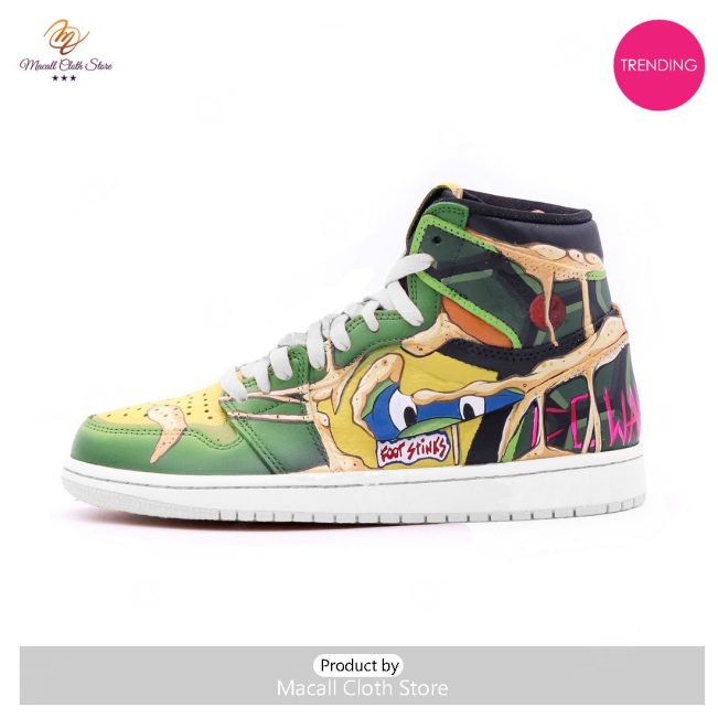 [TRENDING EDITION] Leonardo Teenage Mutant Ninja Turtles Premium Air Jordan High Top Sneaker - soulcals