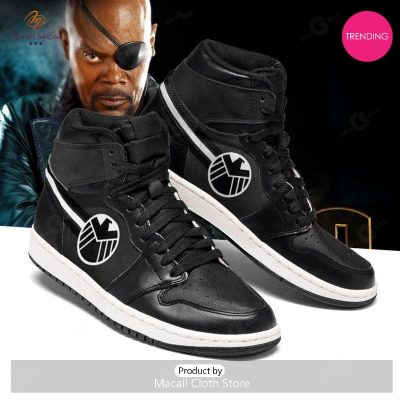 [TRENDING EDITION] Marvel Nick Fury Black Air Jordan High Top Sneaker - soulcals