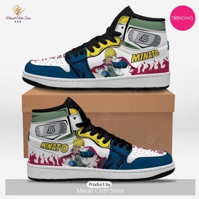 [TRENDING EDITION] Naruto Minato Namikaze Jordan High Top Sneakers Anime Shoes For Fans - soulcals