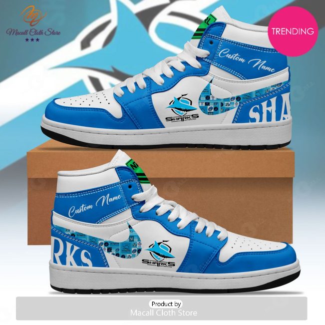[TRENDING EDITION] NRL Cronulla-Sutherland Sharks Personalize Air Jordan High Top Sneaker - soulcals