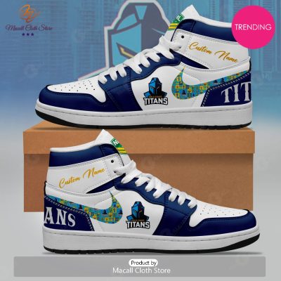 [TRENDING EDITION] NRL Gold Coast Titans Personalize Air Jordan High Top Sneaker - soulcals