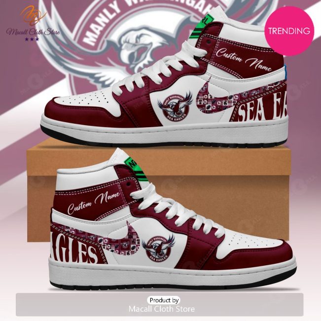 [TRENDING EDITION] NRL Manly Warringah Sea Eagles Personalize Air Jordan High Top Sneaker - soulcals