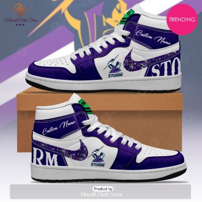 [TRENDING EDITION] NRL Melbourne Storm Personalize Air Jordan High Top Sneaker - soulcals