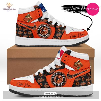 [TRENDING EDITION] Personalized Baltimore Orioles Sports Orange Air Jordan High Top Sneaker - soulcals