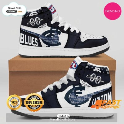 [TRENDING EDITION] Personalized Carlton Blues Gifts For AFL Fans Air Jordan High Top Sneaker - soulcals