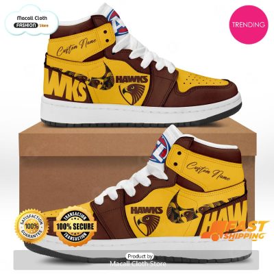[TRENDING EDITION] Personalized Hawthorn Hawks Gifts For AFL Fans Air Jordan High Top Sneaker - soulcals