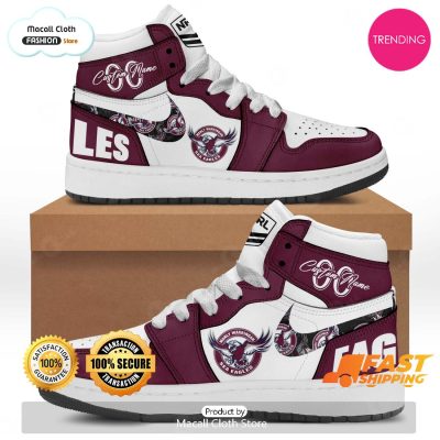 [TRENDING EDITION] Personalized Manly Warringah Sea Eagles NRL Sports Gift Air Jordan High Top Sneaker - soulcals