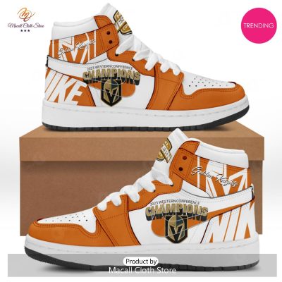 [TRENDING EDITION] Personalized Name Vegas Golden Stanley Cup Champions Orange Air Jordan High Top Sneaker - soulcals