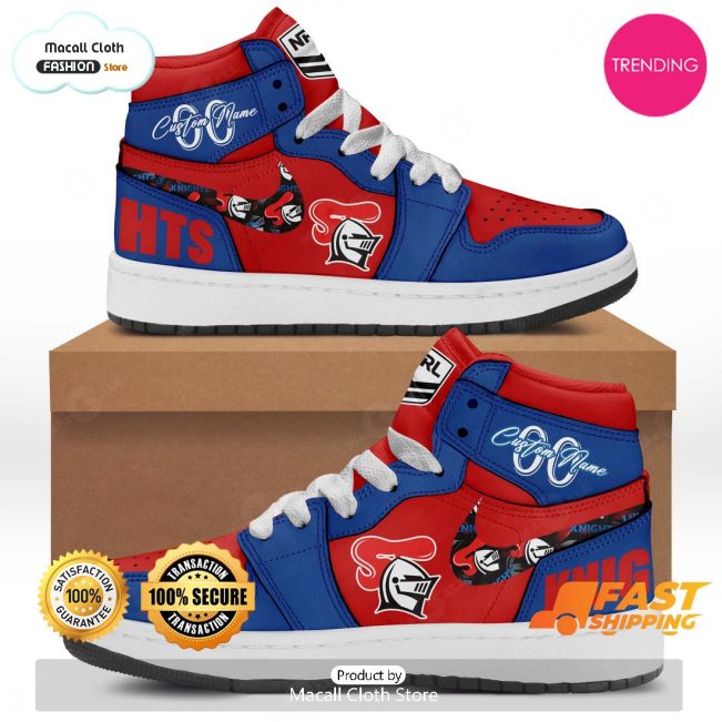 [TRENDING EDITION] Personalized Newcastle Knights NRL Sports Gift Air Jordan High Top Sneaker - soulcals