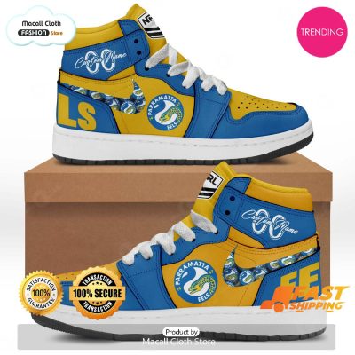 [TRENDING EDITION] Personalized Parramatta Eels NRL Sports Gift Air Jordan High Top Sneaker - soulcals