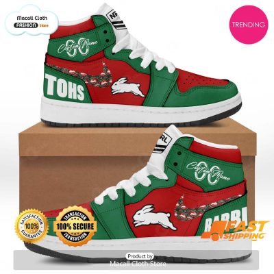 [TRENDING EDITION] Personalized South Sydney Rabbitohs NRL Sports Gift Air Jordan High Top Sneaker - soulcals
