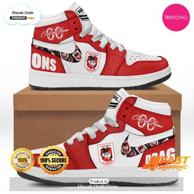 [TRENDING EDITION] Personalized St. George Illawarra Dragons NRL Sports Gift Air Jordan High Top Sneaker - soulcals