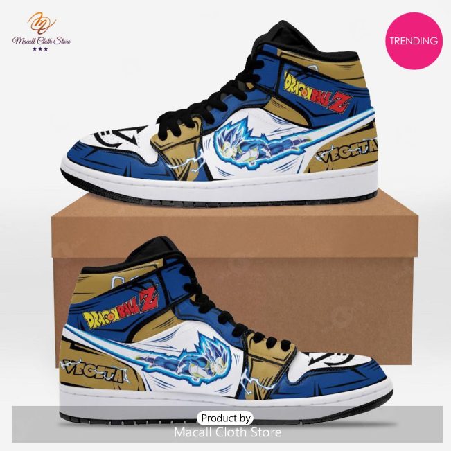 [TRENDING EDITION] Personalized Vegeta Blue Dragon Ball Z Air Jordan High Top Sneaker For Fans - soulcals