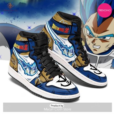 [TRENDING EDITION] Personalized Vegeta Blue Dragon Ball Z Air Jordan High Top Sneaker For Fans - soulcals