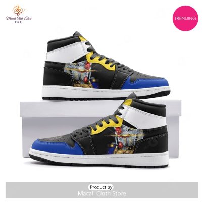 [TRENDING EDITION] Scribble RX-78 Gundam Air Jordan High Top Sneaker - soulcals