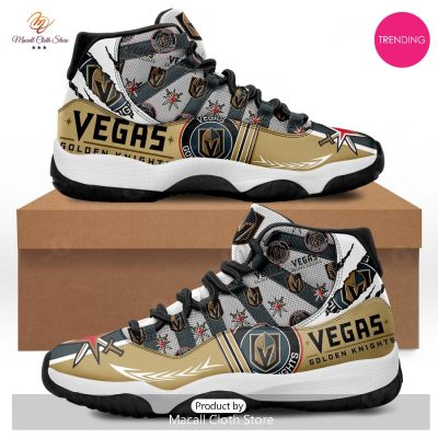 [TRENDING EDITION] Vegas Golden Knights Gold Luxury Premium Air Jordan High Top Sneaker - soulcals