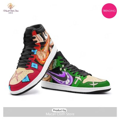 [TRENDING EDITION] Zoro and Luffy One Piece Air Jordan High Top Sneaker - soulcals