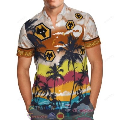 Wolvehampton Wanderers Fc Palm Tree Hawaiian Shirt Beach Shorts - Hot Sale 2025
