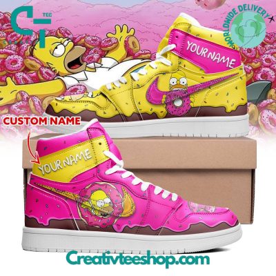 The Simpsons Pink Donut Air Jordan 1 Sneaker - soulcals.com