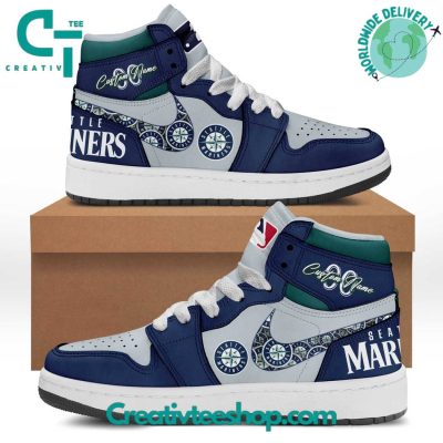 MLB Seattle Mariners Personalized Air Jordan 1 Sneaker - soulcals.com