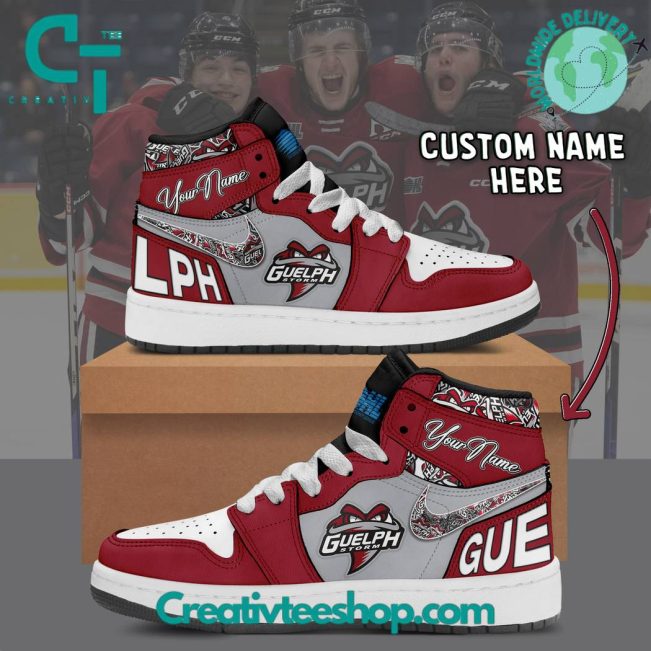 OHL Guelph Storm Air Jordan 1 Sneakers - soulcals.com
