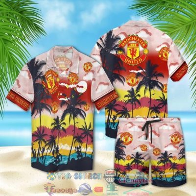 Manchester United Fc Palm Tree Hawaiian Shirt Beach Shorts - Hot Sale 2025