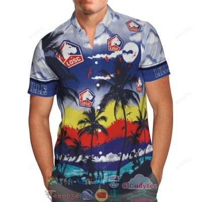 Losc Lille Fc Palm Tree Hawaiian Shirt Beach Shorts - Hot Sale 2025