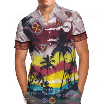 West Ham United Fc Palm Tree Hawaiian Shirt Beach Shorts - Hot Sale 2025