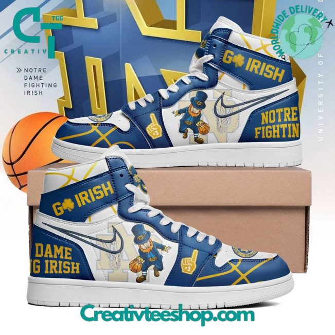 Notre Dame Fighting Irish Basketball Go Irish Air Jordan 1 Sneaker - soulcals.com
