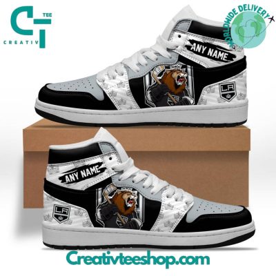 NHL Los Angeles Kings Special Team Mascot Design Air Jordan 1 Sneaker - soulcals.com