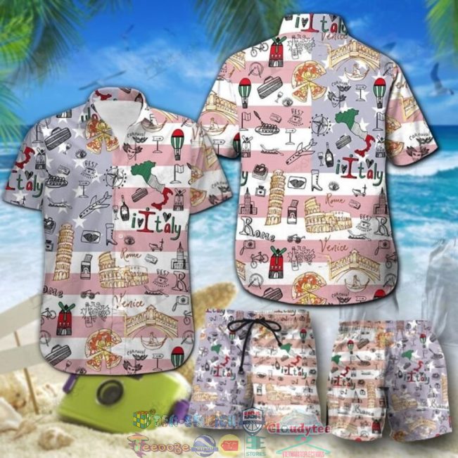Italy Doodles Hawaiian Shirt And Shorts - Hot Sale 2025