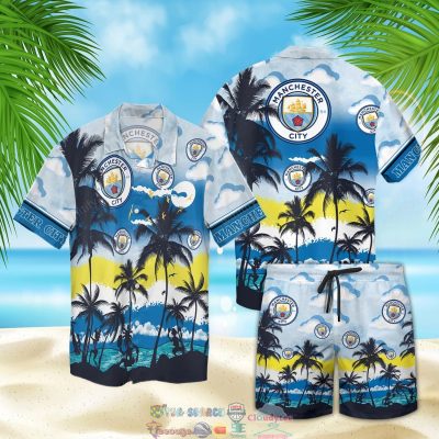 Manchester City Fc Palm Tree Hawaiian Shirt Beach Shorts - Hot Sale 2025