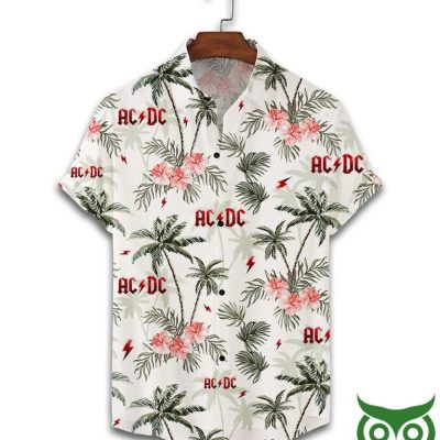 AC DC Coconut White Flip Flops And Combo Hawaiian Shirt Shorts