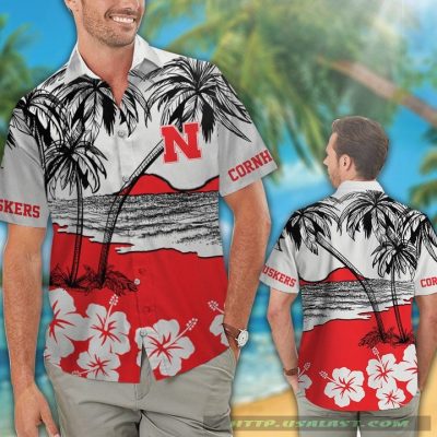 Nebraska Cornhuskers Hibiscus Hawaiian Shirt Beach Short - Hot Sale 2025