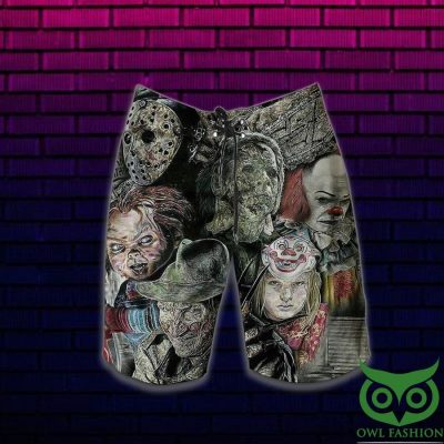 Halloween Characters Horror Combo Flip Flop and Combo Hawaiian Shirt Shorts