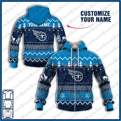 Xmas NFL Tennessee Titans Personalize name Unisex Sweatshirt , Freece Hoodie, Freece Zipper Hoodie Gift For Thanksgiving Christmas New Year