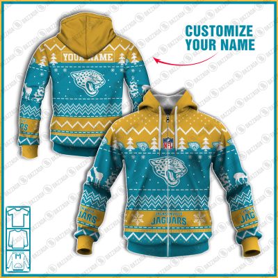 Xmas NFL Jacksonville Jaguars Personalize name Unisex Sweatshirt , Freece Hoodie, Freece Zipper Hoodie Gift For Thanksgiving Christmas New Year