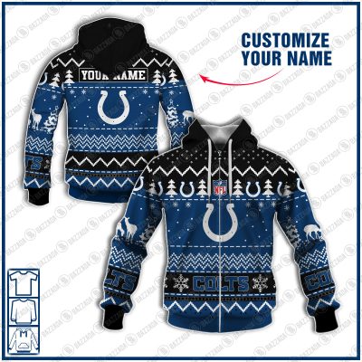 Xmas NFL Indianapolis Colts Personalize name Unisex Sweatshirt , Freece Hoodie, Freece Zipper Hoodie Gift For Thanksgiving Christmas New Year
