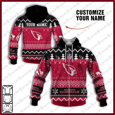 Xmas NFL Arizona Cardinals Personalize name Unisex Sweatshirt , Freece Hoodie, Freece Zipper Hoodie Gift For Thanksgiving Christmas New Year