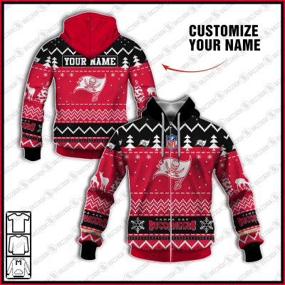 Xmas NFL Tampa Bay Buccaneers Personalize name Unisex Sweatshirt , Freece Hoodie, Freece Zipper Hoodie Gift For Thanksgiving Christmas New Year
