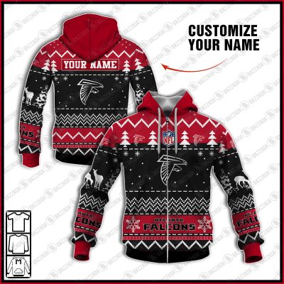 Xmas NFL Atlanta Falcons Personalize name Unisex Sweatshirt , Freece Hoodie, Freece Zipper Hoodie Gift For Thanksgiving Christmas New Year