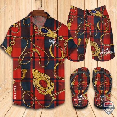 Hermes Hawaiian Shirt Beach Short 06 - Hot Sale 2025