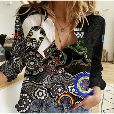 Penrith Panthers Mascot NRL Casual Shirt NAIDOC 2023 Patterns LT6