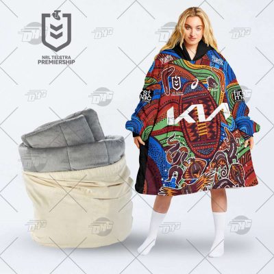Personalised Indigenous Jersey NRL Brisbane Broncos oodie blanket hoodie snuggie hoodies for all family
