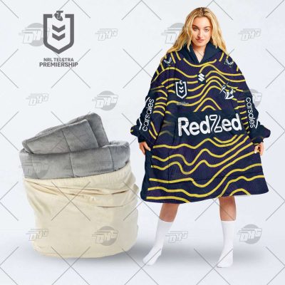 Personalised Indigenous Jersey NRL Melbourne Storm oodie blanket hoodie snuggie hoodies for all family